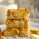 Apple Brownies recipe served on a cozy fall table