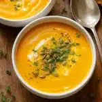 butternut squash soup with creamy swirl