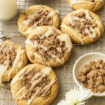 Coffee Cake Cookies with streusel and icing drizzle
