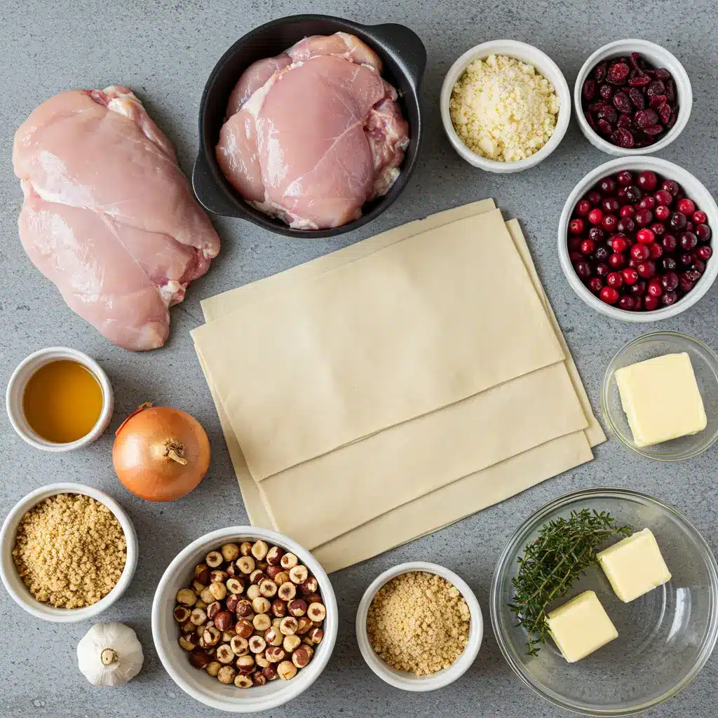 Ingredients for Cranberry Hazelnut Turkey Wellington recipe