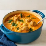 Creamy Italian Meatball Soup to Warm Your Soul in a cozy kitchen setting