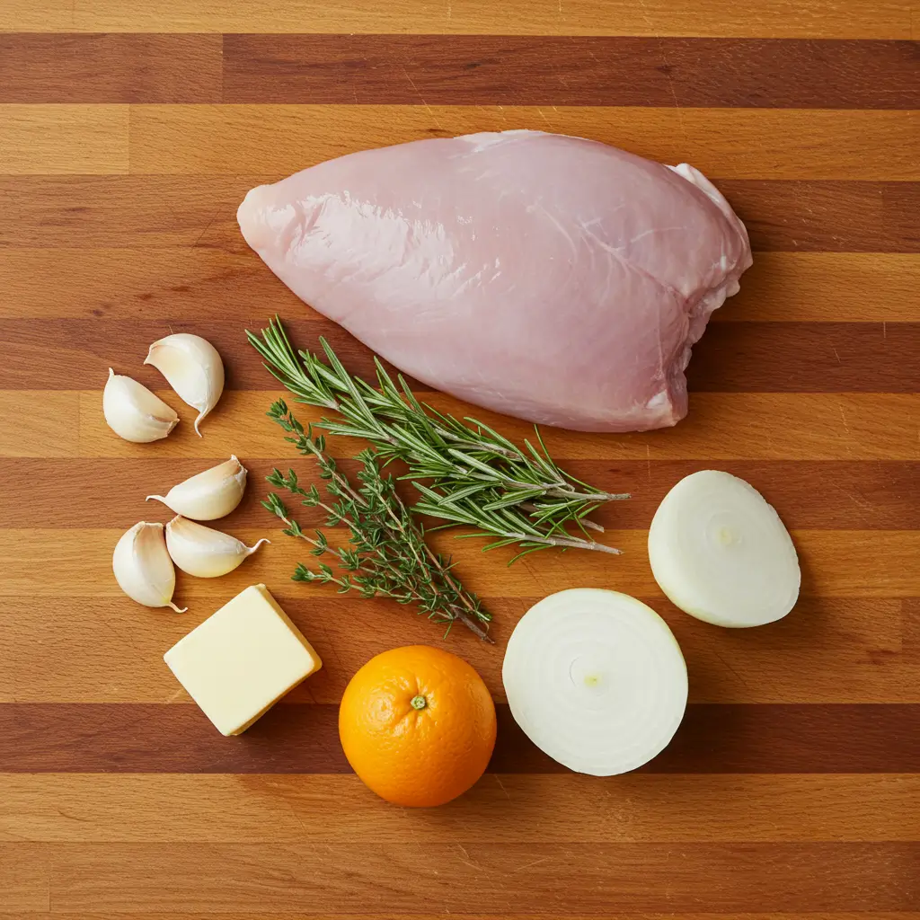 crock pot turkey breast ingredients with herbs and butter