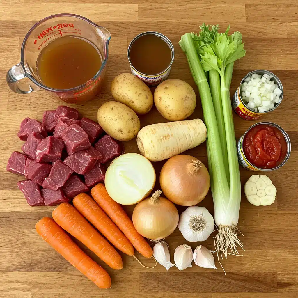 Crockpot Vegetable Beef Soup fresh ingredients