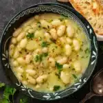 Italian white bean soup served with bread