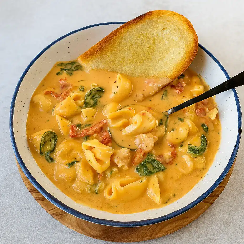 Creamy Marry Me Chicken Soup served in a Dutch oven with fresh herbs and parmesan