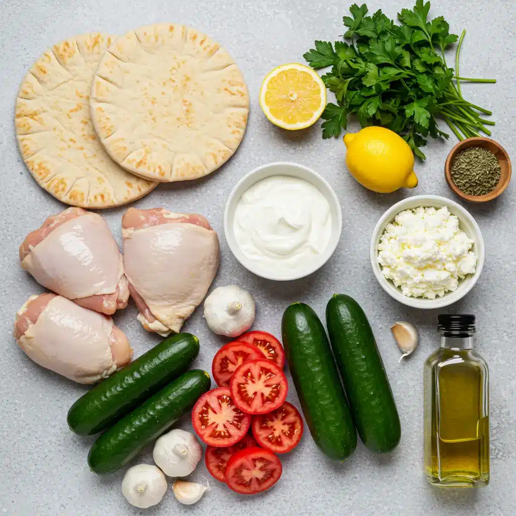 Ingredients for Mediterranean Chicken Gyros with Creamy Feta Tzatziki