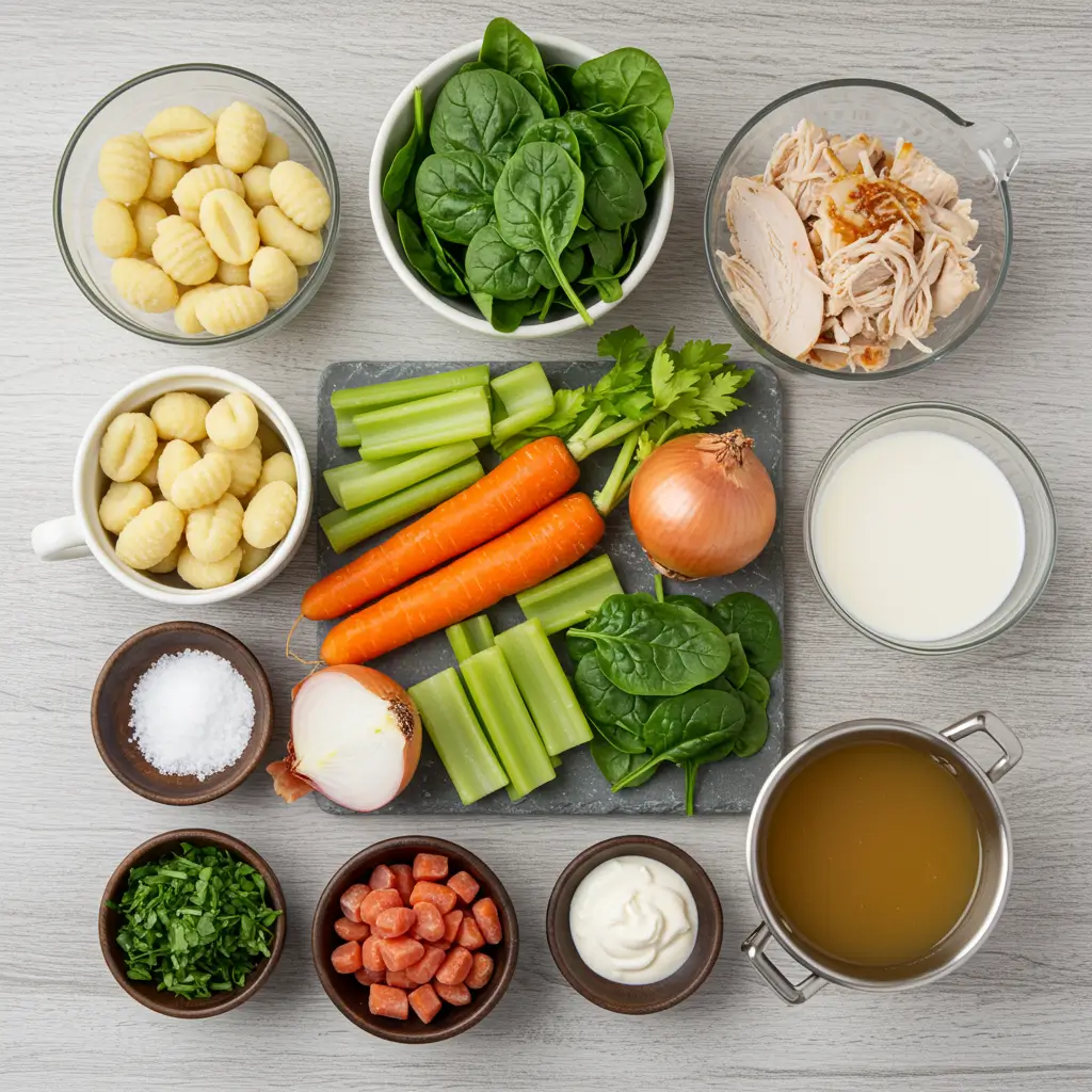 Ingredients for Olive Garden Chicken Gnocchi Soup Recipe