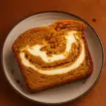 Pumpkin Bread with Cream Cheese Swirl Recipe on cutting board