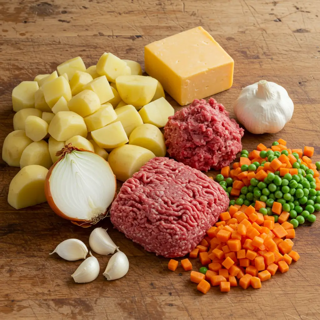 Shepherd’s Pie Soup Recipe ingredients on counter