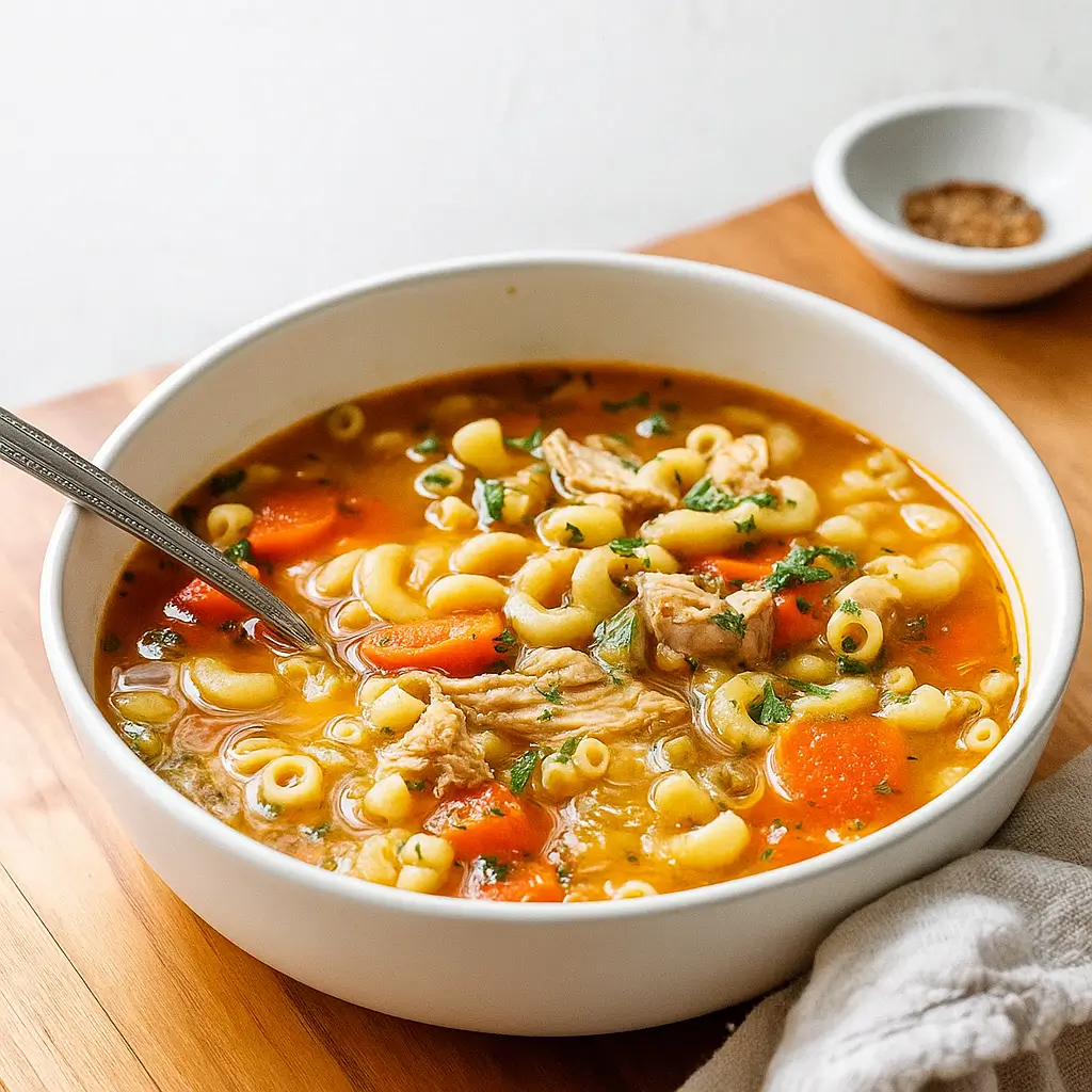 Sicilian Chicken Soup Recipe in a rustic bowl