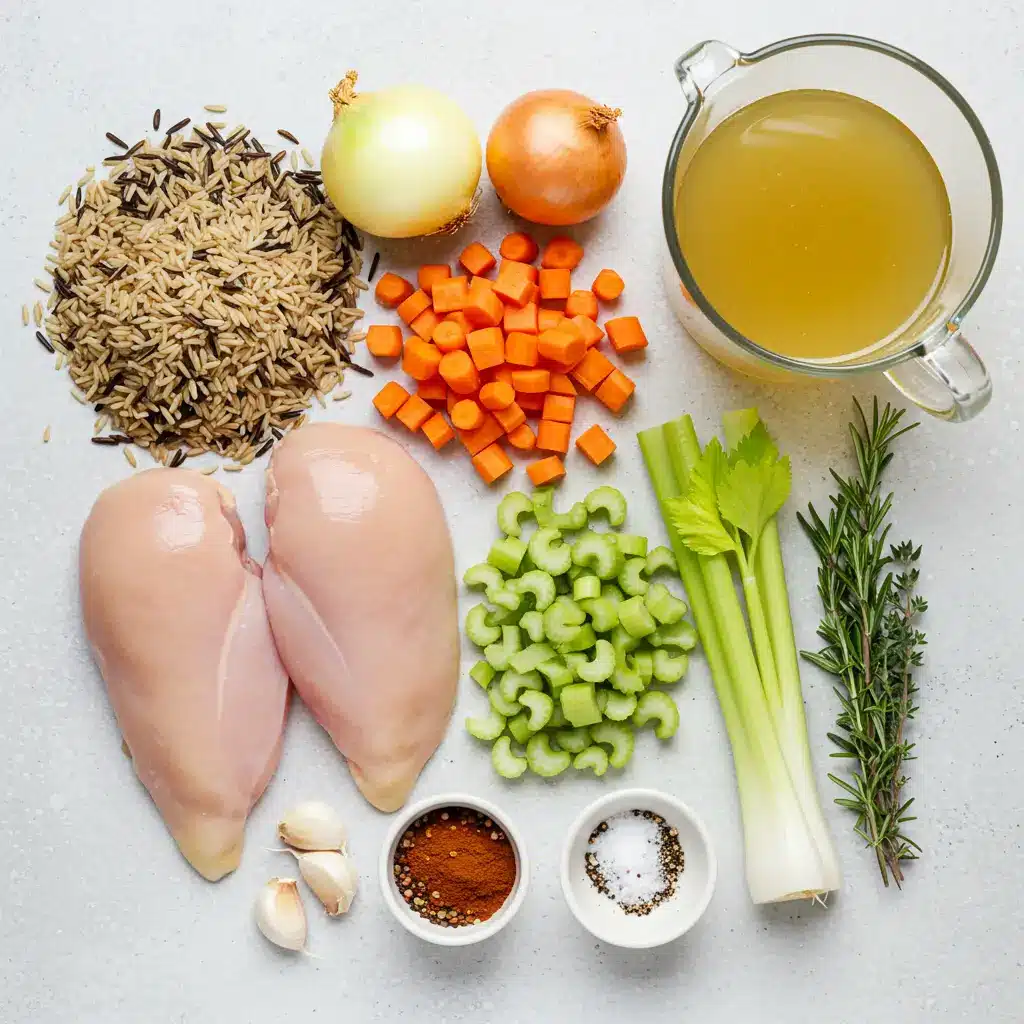Ingredients for Slow Cooker Chicken And Wild Rice Soup