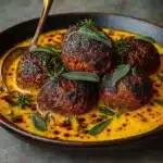 turkey meatballs pumpkin sage sauce skillet fall recipe