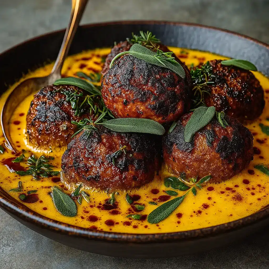 turkey meatballs pumpkin sage sauce skillet fall recipe
