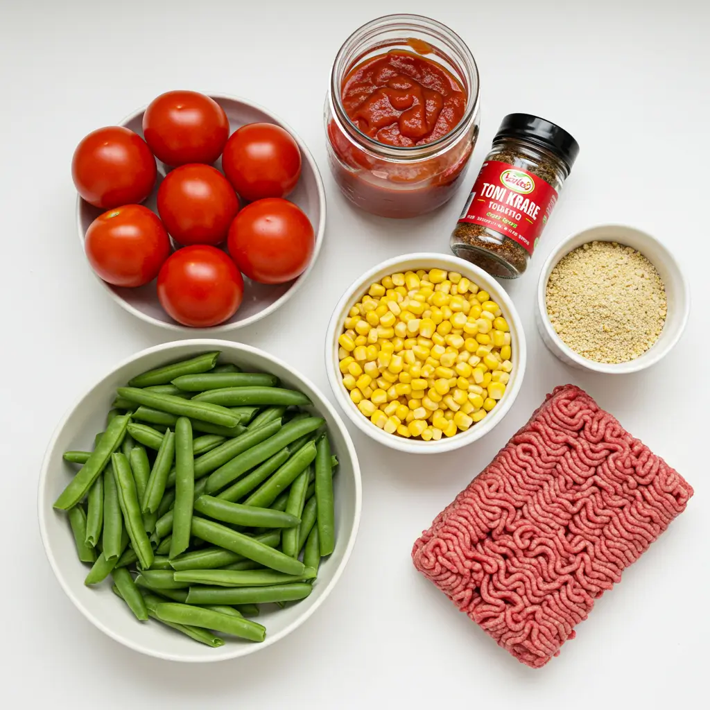 7 Can Taco Soup ingredients laid out