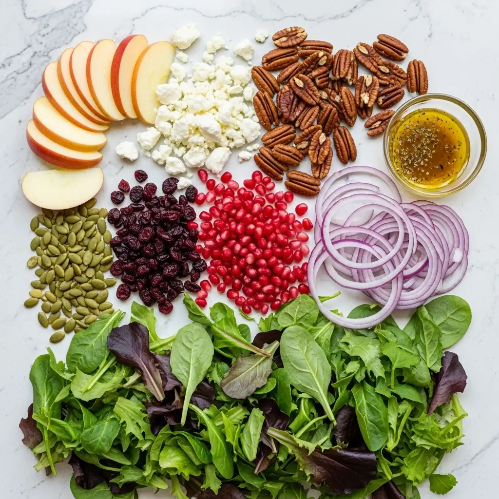 Autumn Harvest Apple Feta Salad Ingredients