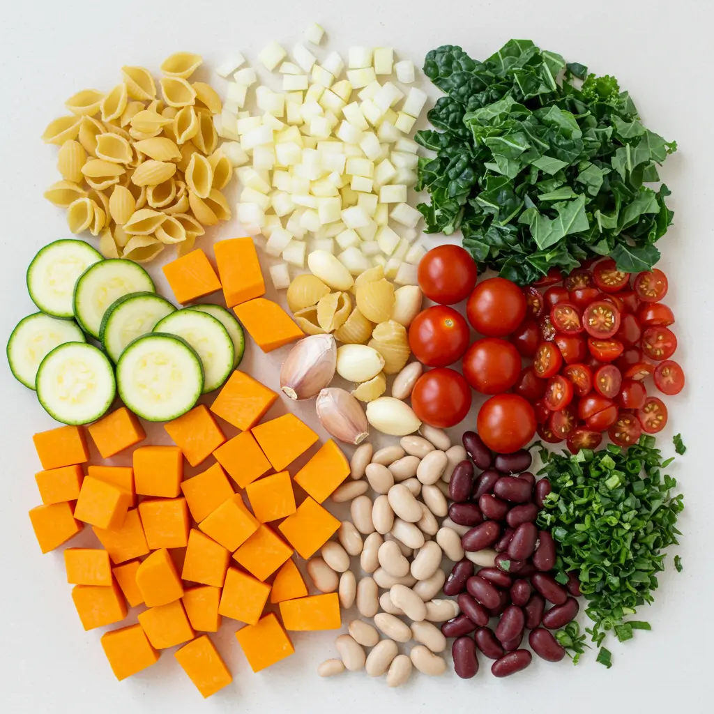 Ingredients for Butternut Squash Minestrone Soup