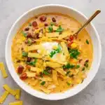 Chicken Tortilla Soup Crock Pot with creamy broth and tortilla strips