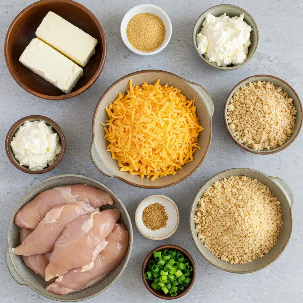 crack chicken tenders ingredients on counter
