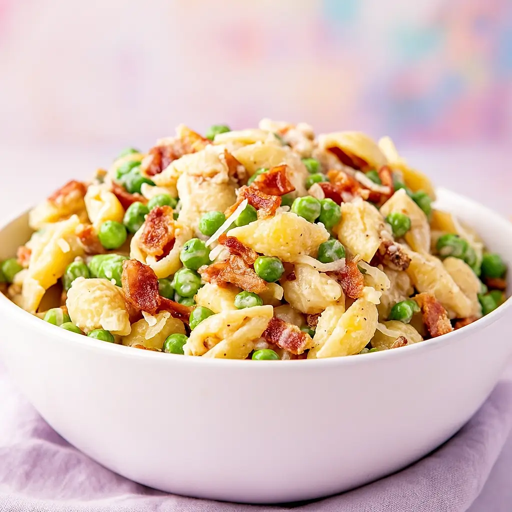 Creamy Pasta Salad with Peas