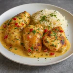 creamy pepperoncini chicken skillet in parmesan sauce