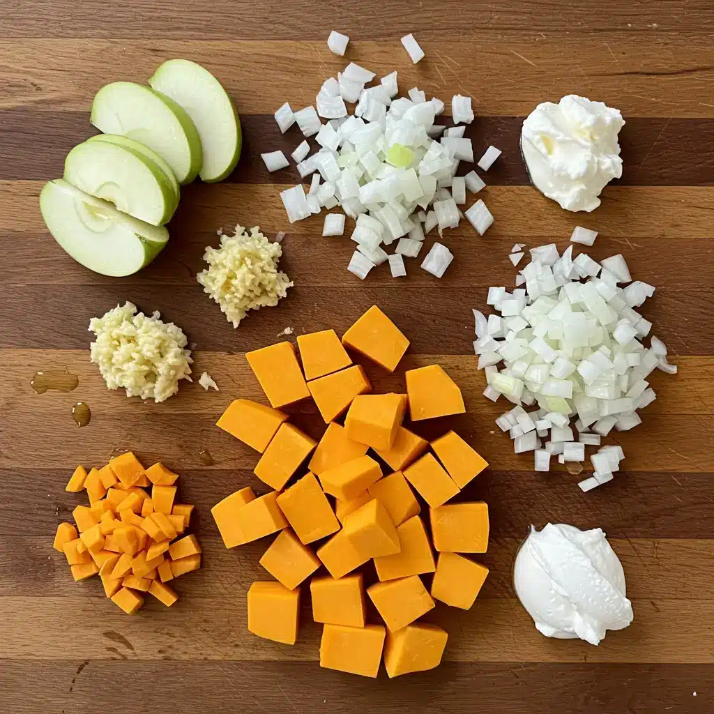 Crock Pot Butternut Squash Soup ingredients on kitchen counter