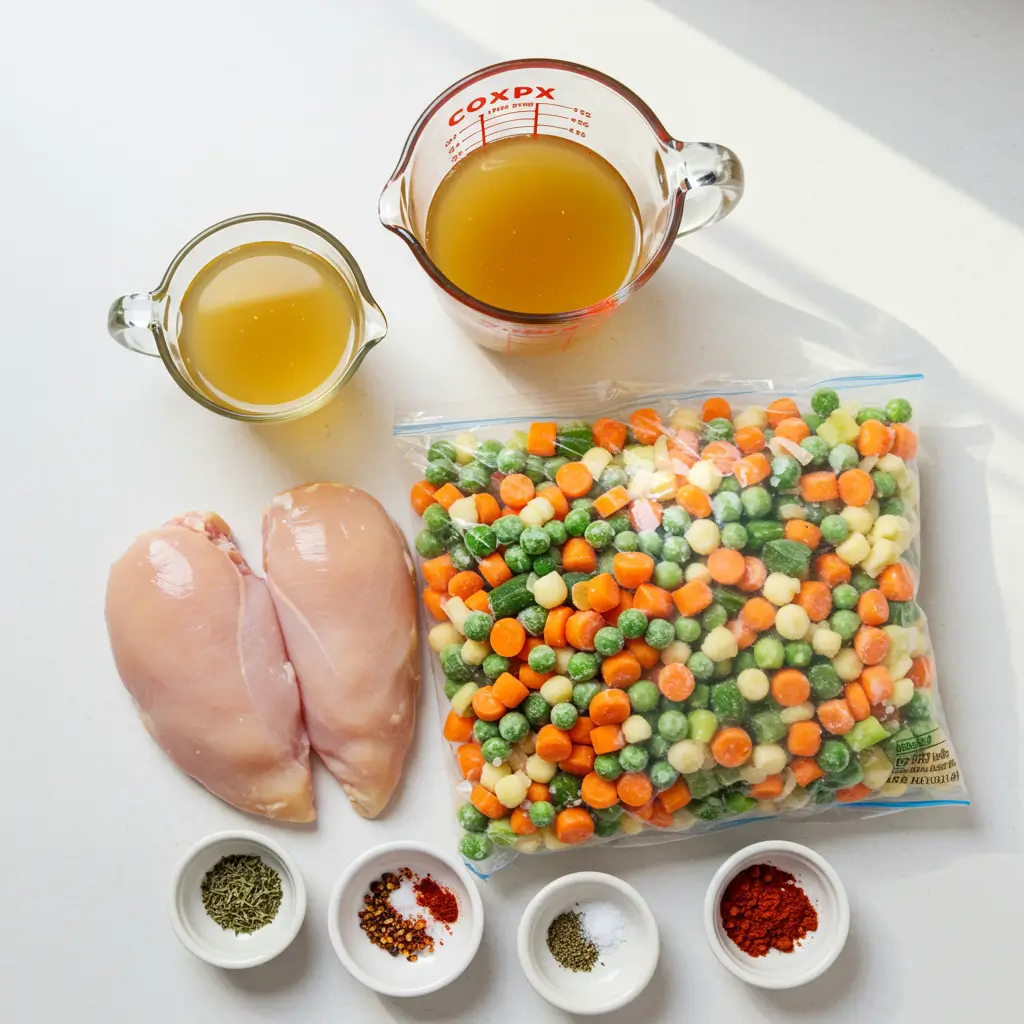 Ingredients for Crockpot Chicken Pot Pie Stew Recipe