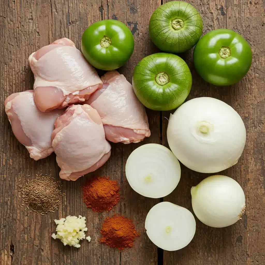 Ingredients for Crockpot Mexican Chicken Pozole Verde Recipe