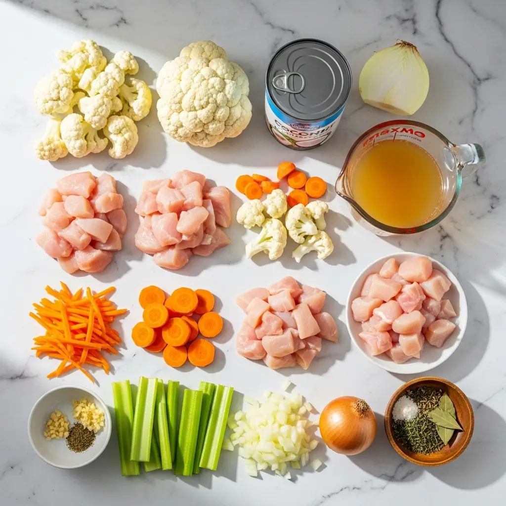 Ingredients for Easy Chicken Cauliflower Soup