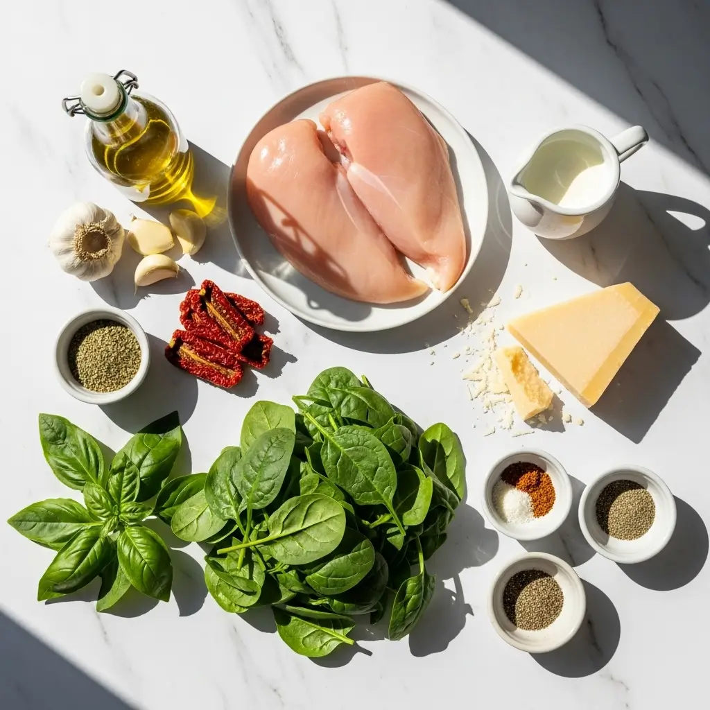 Easy Marry Me Chicken Soup ingredients on countertop