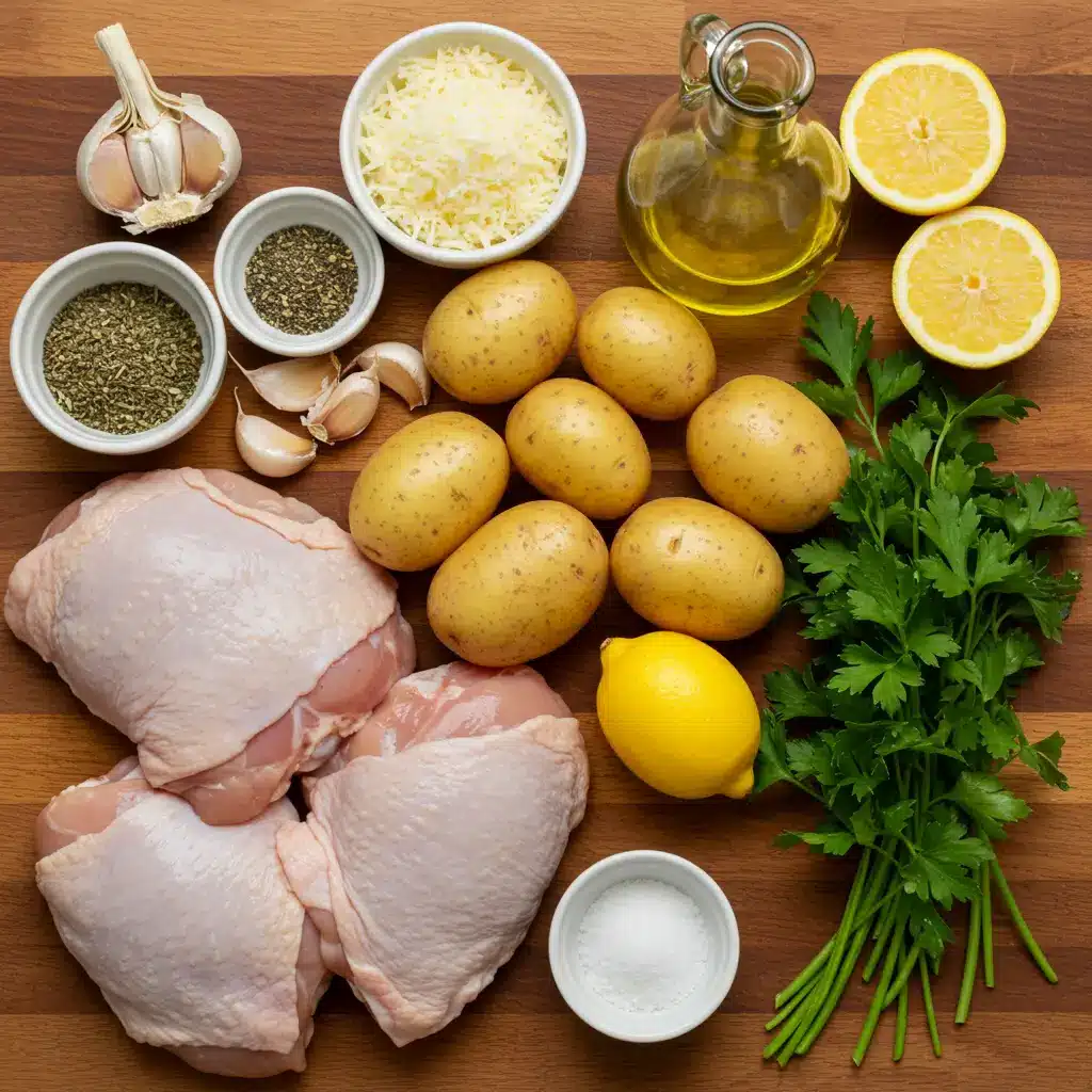 Ingredients for Garlic Parmesan Chicken and Potatoes Recipe