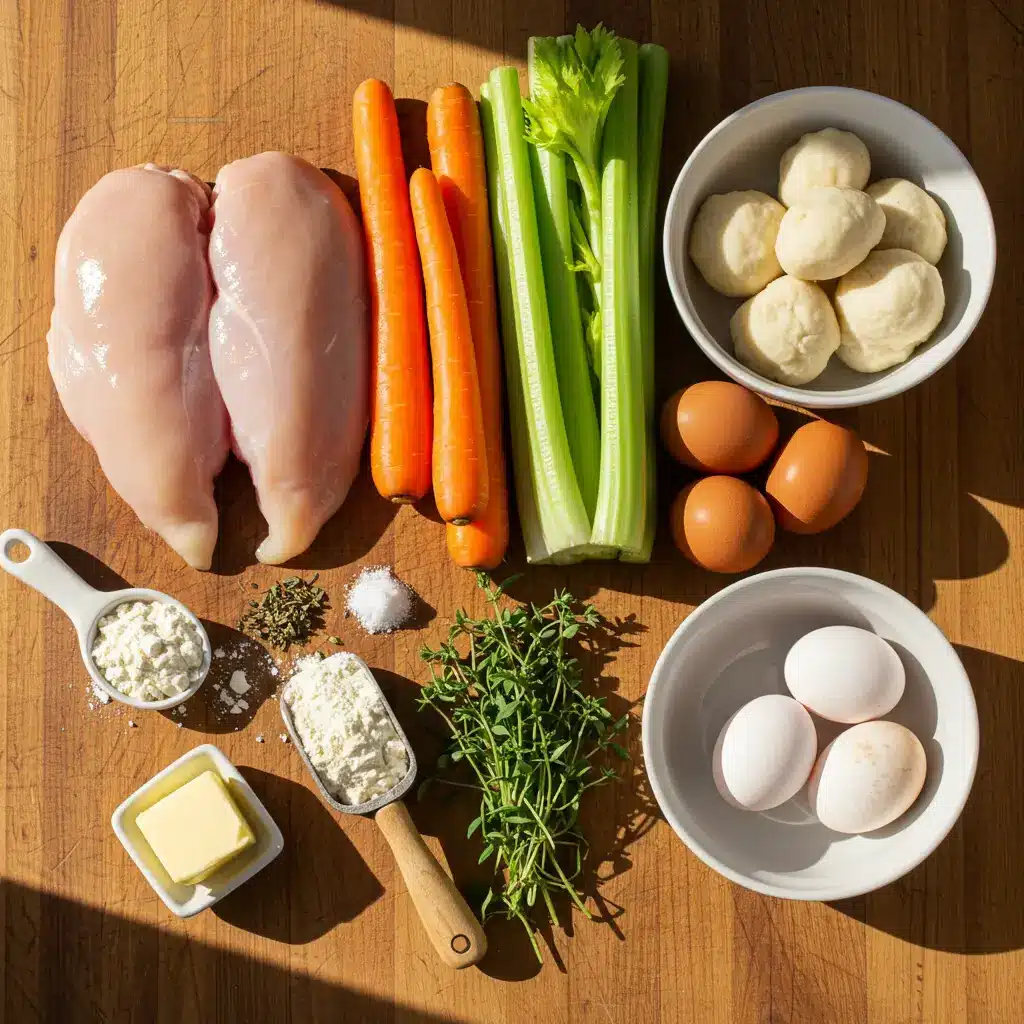 Ingredients for Gluten Free Chicken and Dumplings Recipe