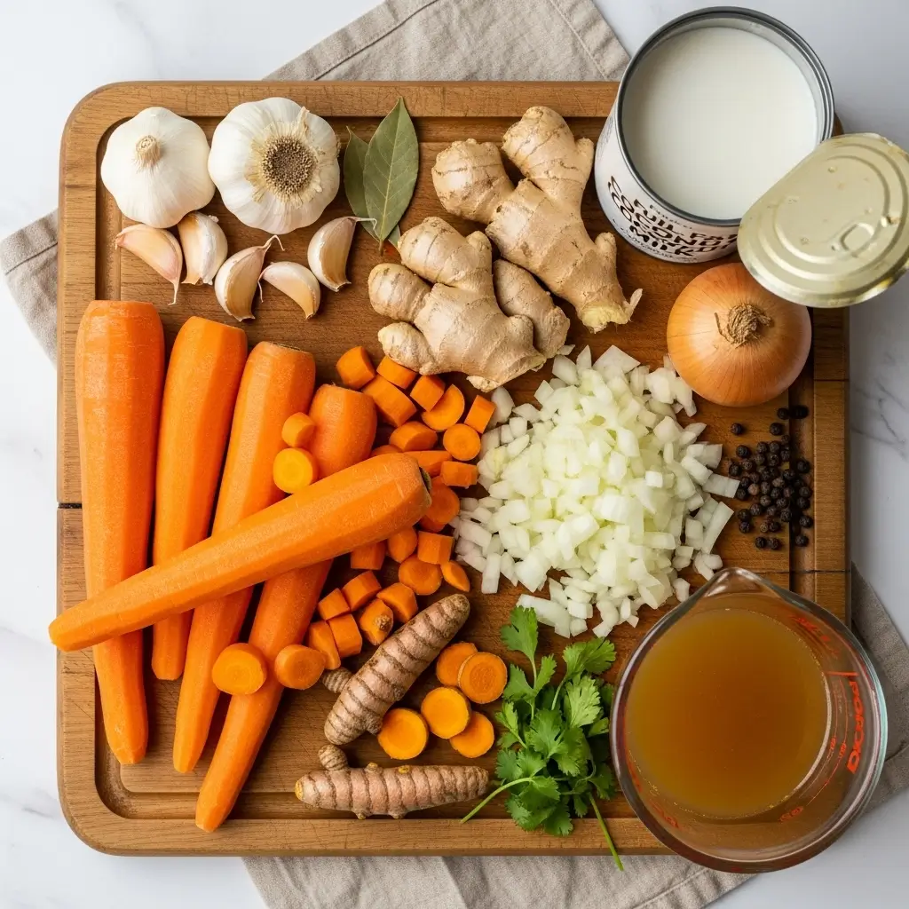 Ingredients for Healing Slow Cooker Carrot Soup