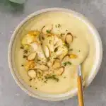 Healthy Roasted Cauliflower Soup in Bowl