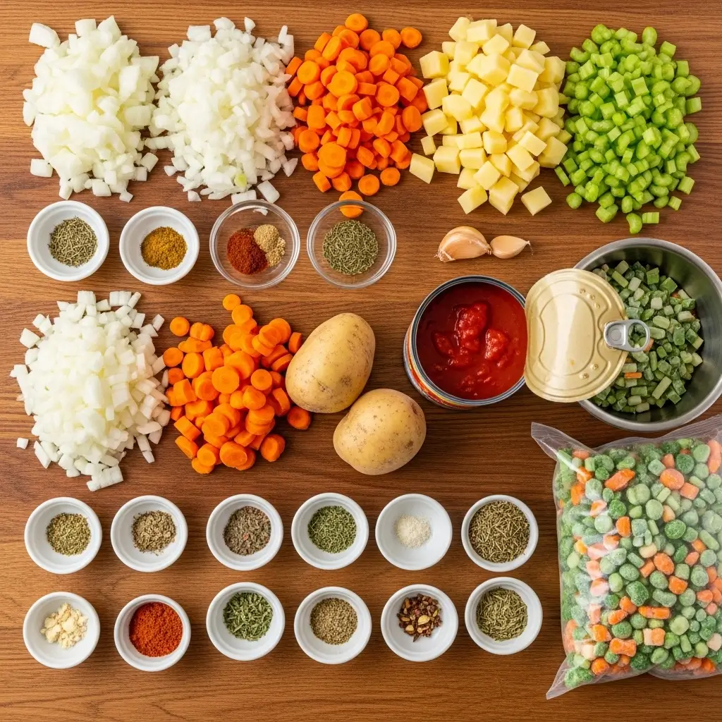 Ingredients for Healthy Slow Cooker Vegetable Soup