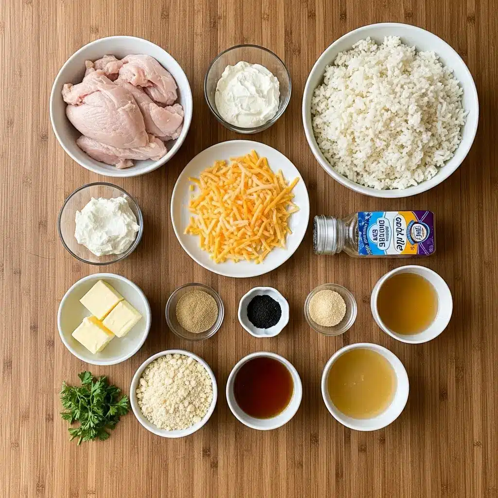 Ingredients for Hearty Angel Chicken Rice Casserole
