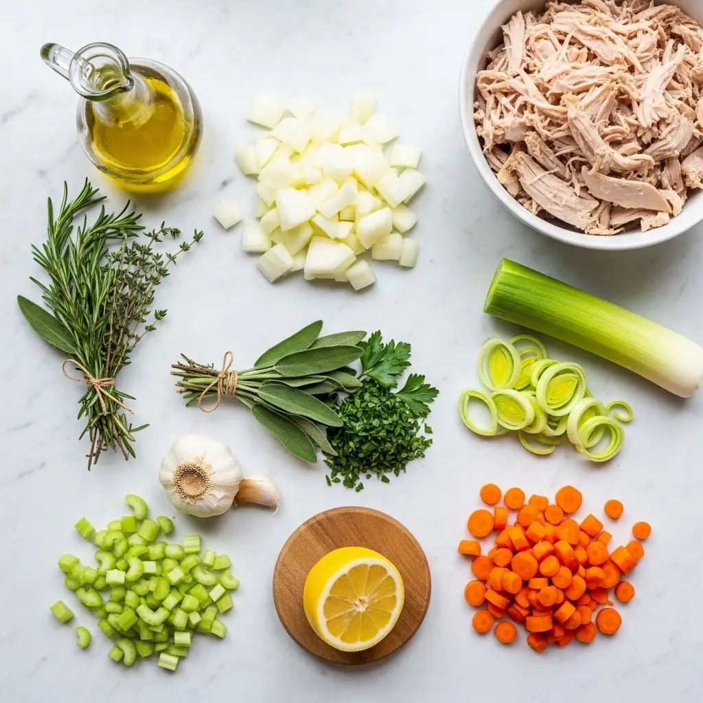 Ingredients for Hearty Turkey & Vegetable Soup