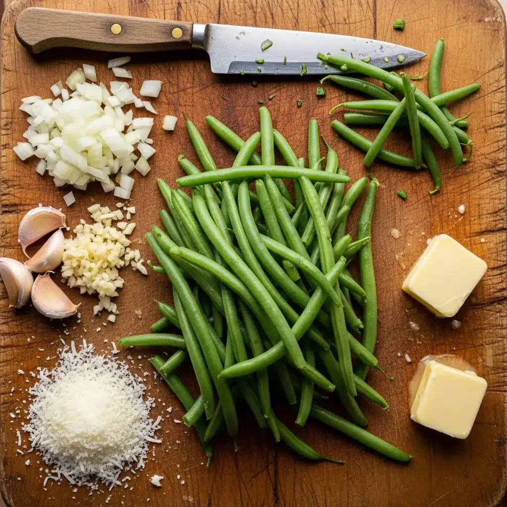 Ingredients for gluten-free green bean casserole