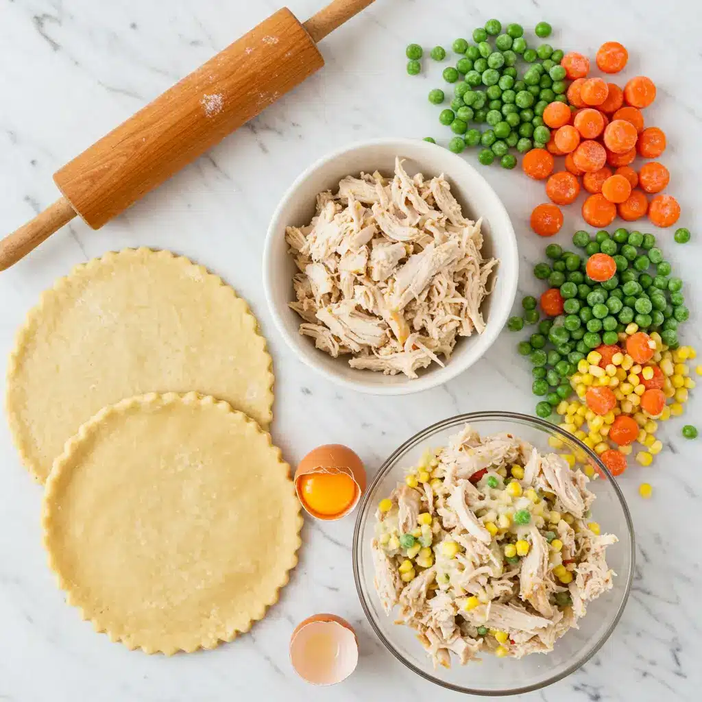 ingredients for chicken pot pie recipe with cream of chicken soup