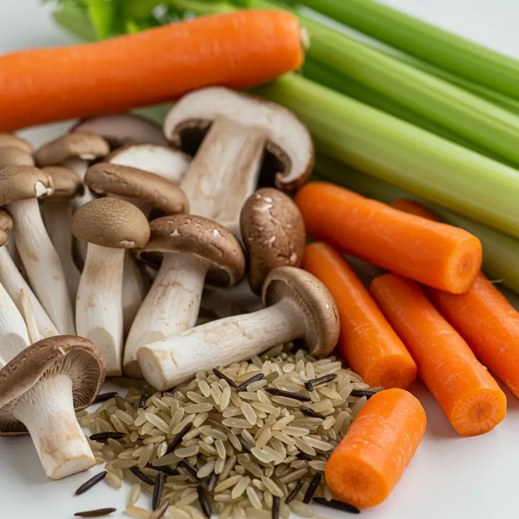 Ingredients for Wild Rice and Mushroom Soup
