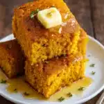 Cinnamon Honey Butter Sweet Potato Cornbread in pan