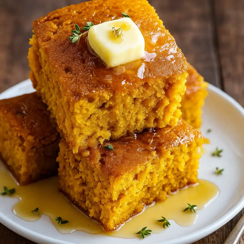 Cinnamon Honey Butter Sweet Potato Cornbread in pan
