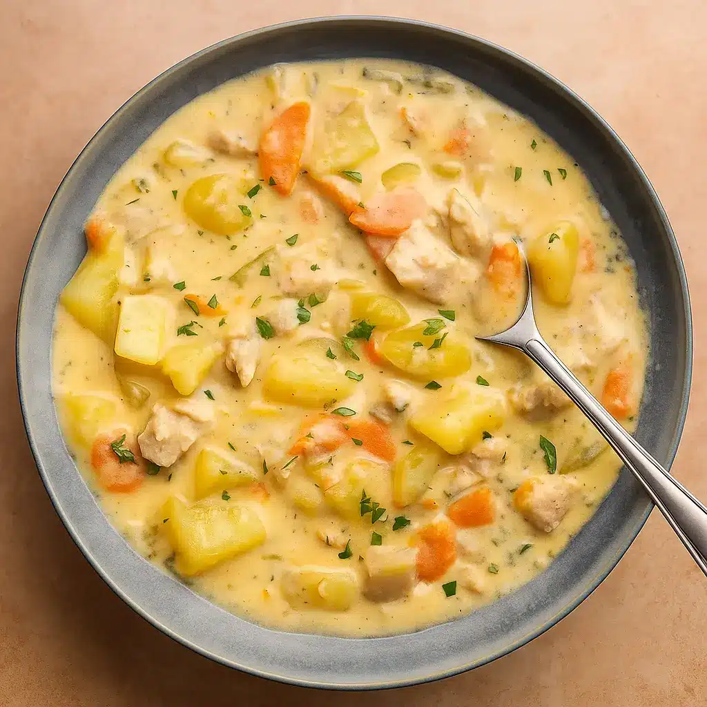 Leftover Turkey Soup in a cozy bowl