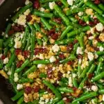 Lemon Butter Green Beans with Cranberries, Walnuts, and Feta