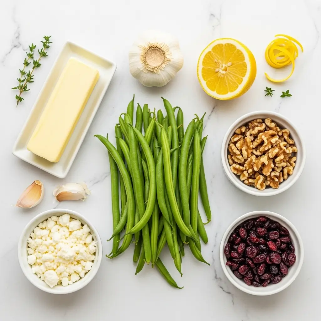 Ingredients for Lemon Butter Green Beans with Cranberries