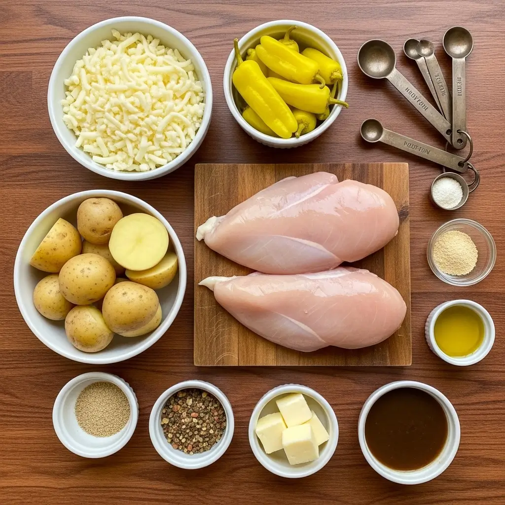 Ingredients for Mississippi Chicken & Potatoes