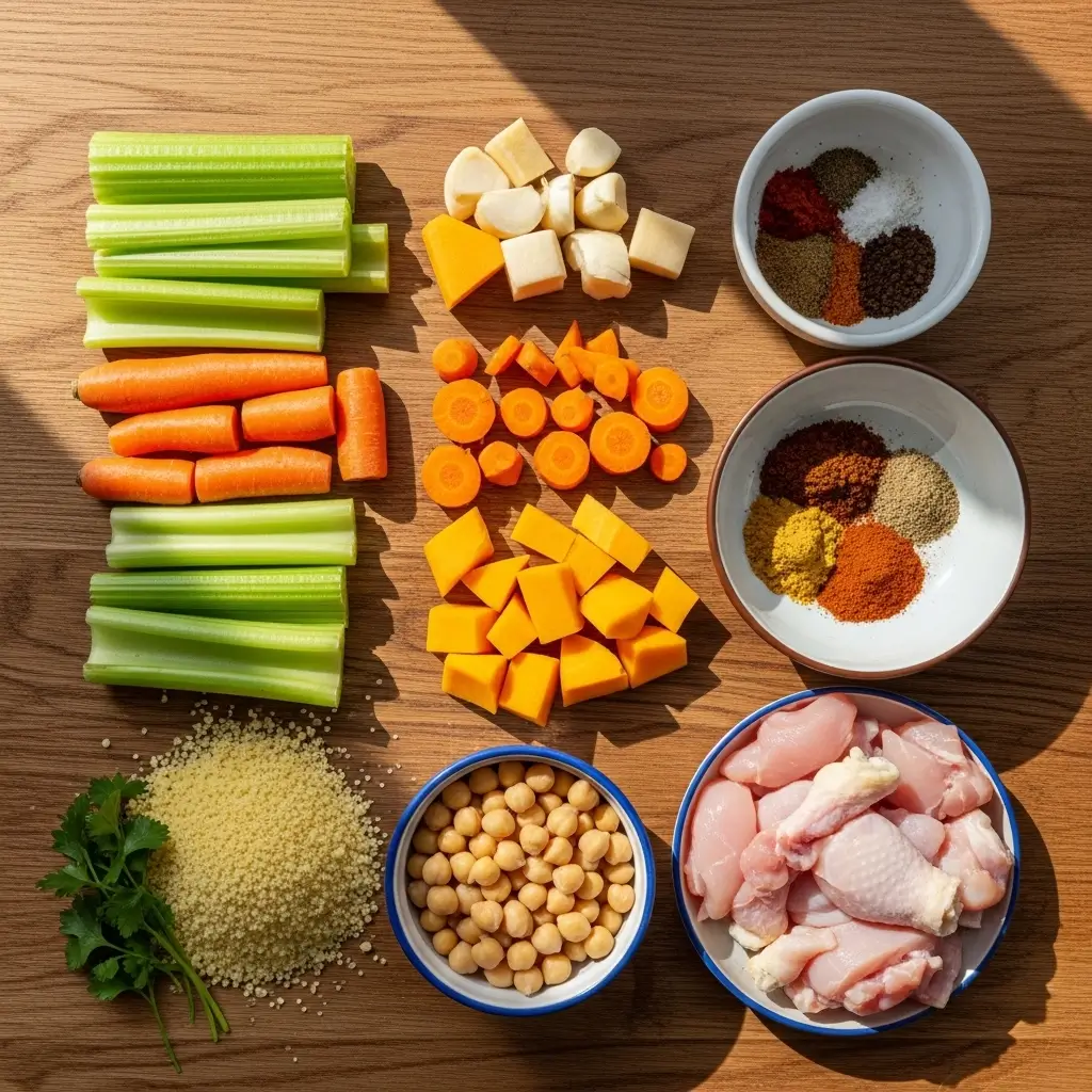 ingredients for Moroccan Chicken Soup
