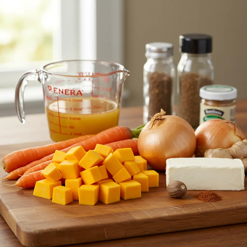 Ingredients for Panera Butternut Squash Soup