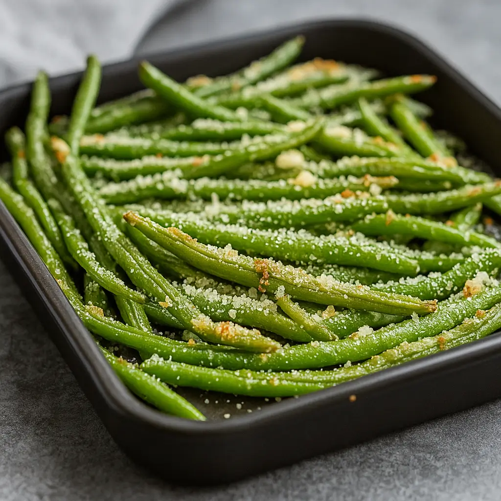 Parmesan Roasted Green Beans fresh out of the oven