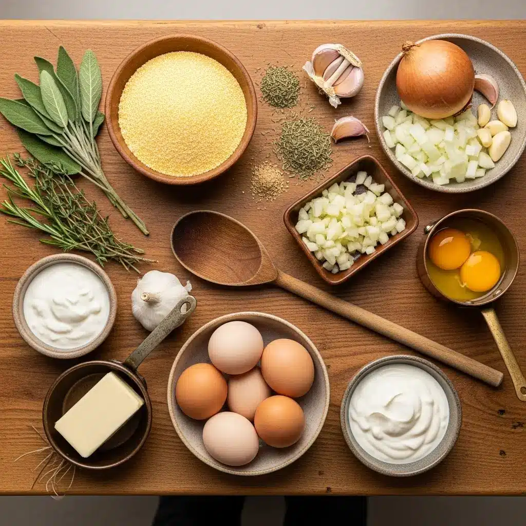 Ingredients for Pioneer Woman Cornbread Stuffing