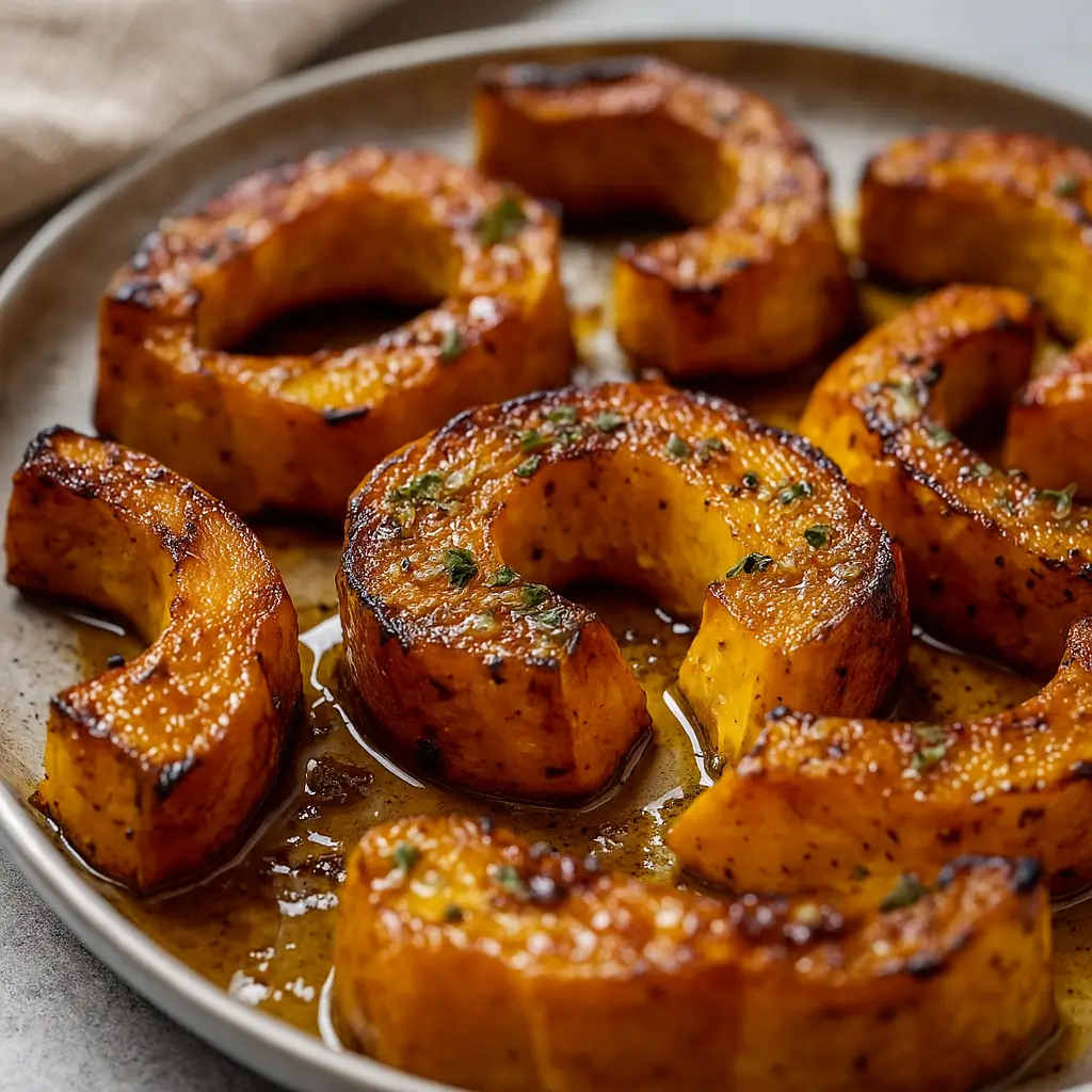 Roasted Delicata Squash Recipe with maple glaze